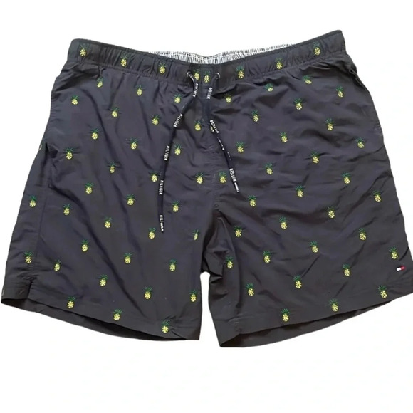 Tommy Hilfiger pineapple print swim trunks Navy Lined Drawstring Men’s size XXL - Picture 1 of 11